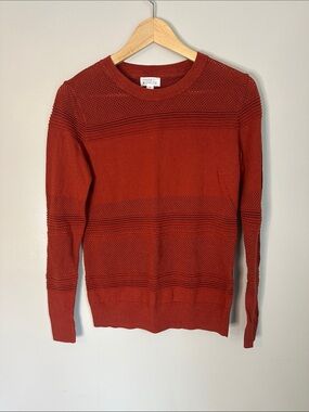 Market & Spruce Rust Orange Knit Pullover Crewneck Sweater, XS